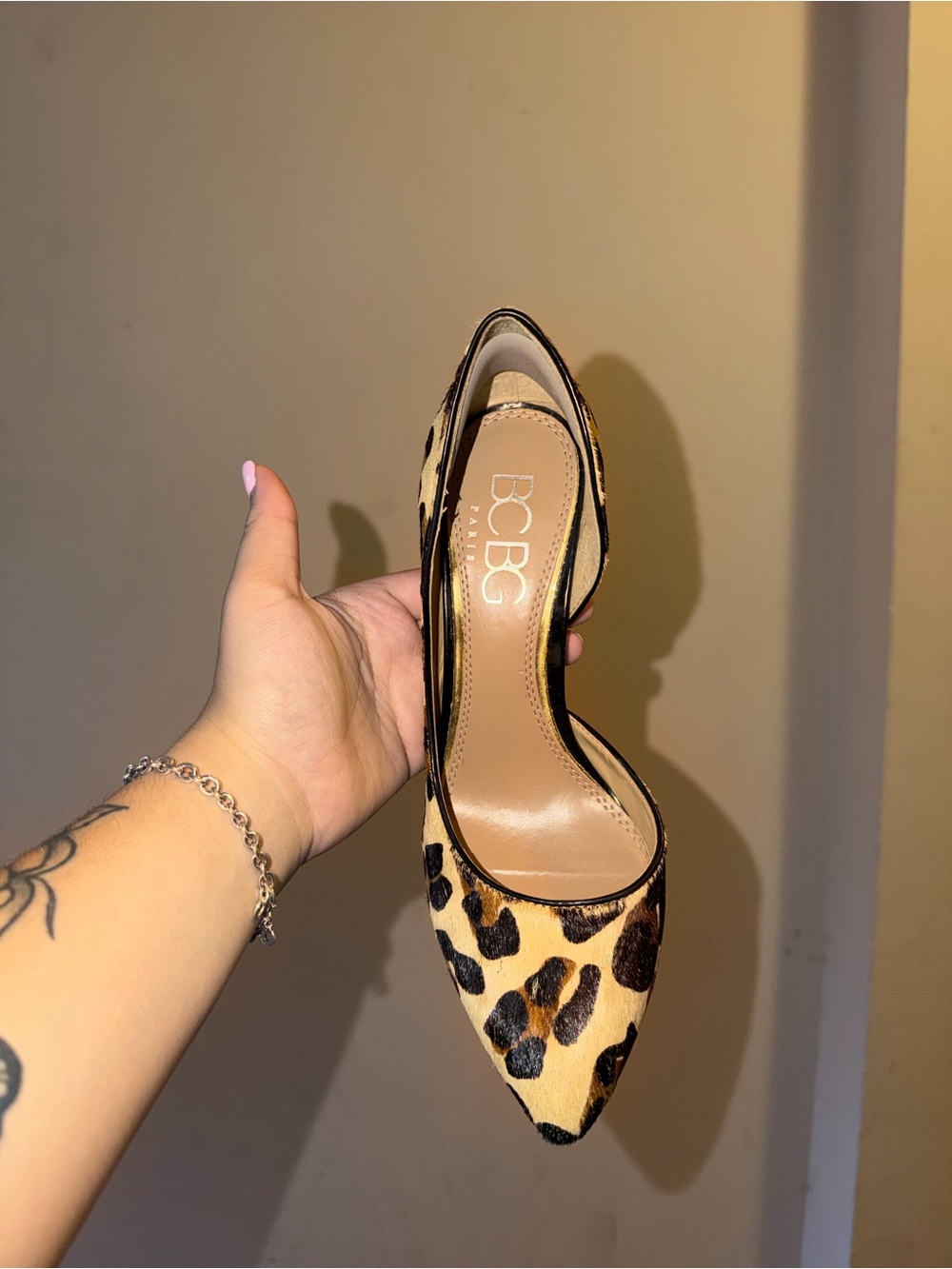 BCBG Leopard-Print Pointed Toe D'Orsay Pump - Brown/Black